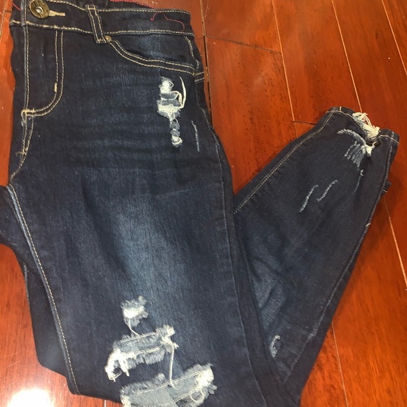 Navy Blue Ripped Jeans - Picture 7 of 7